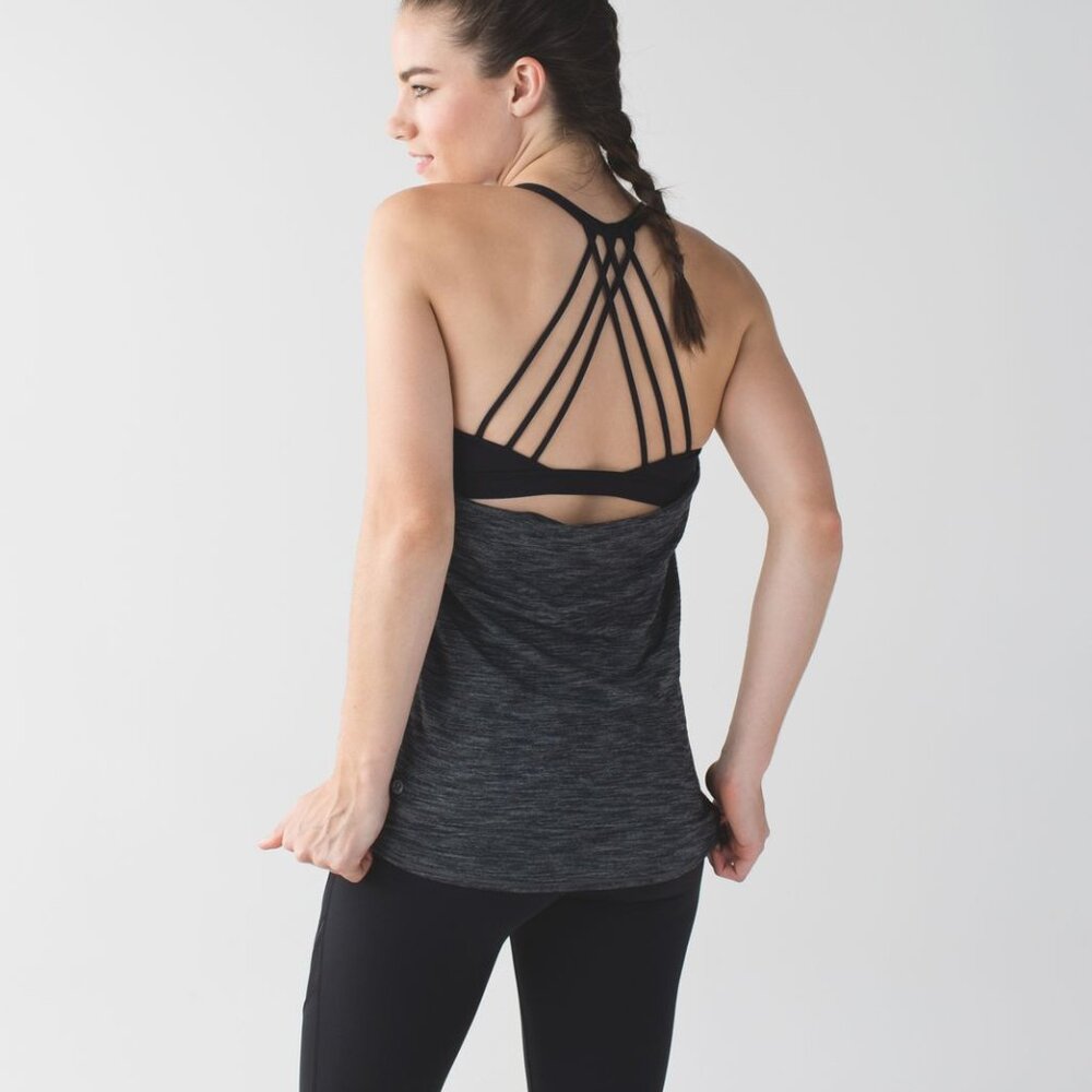 Lululemon Lighten Up Tank Heathered Black / Black